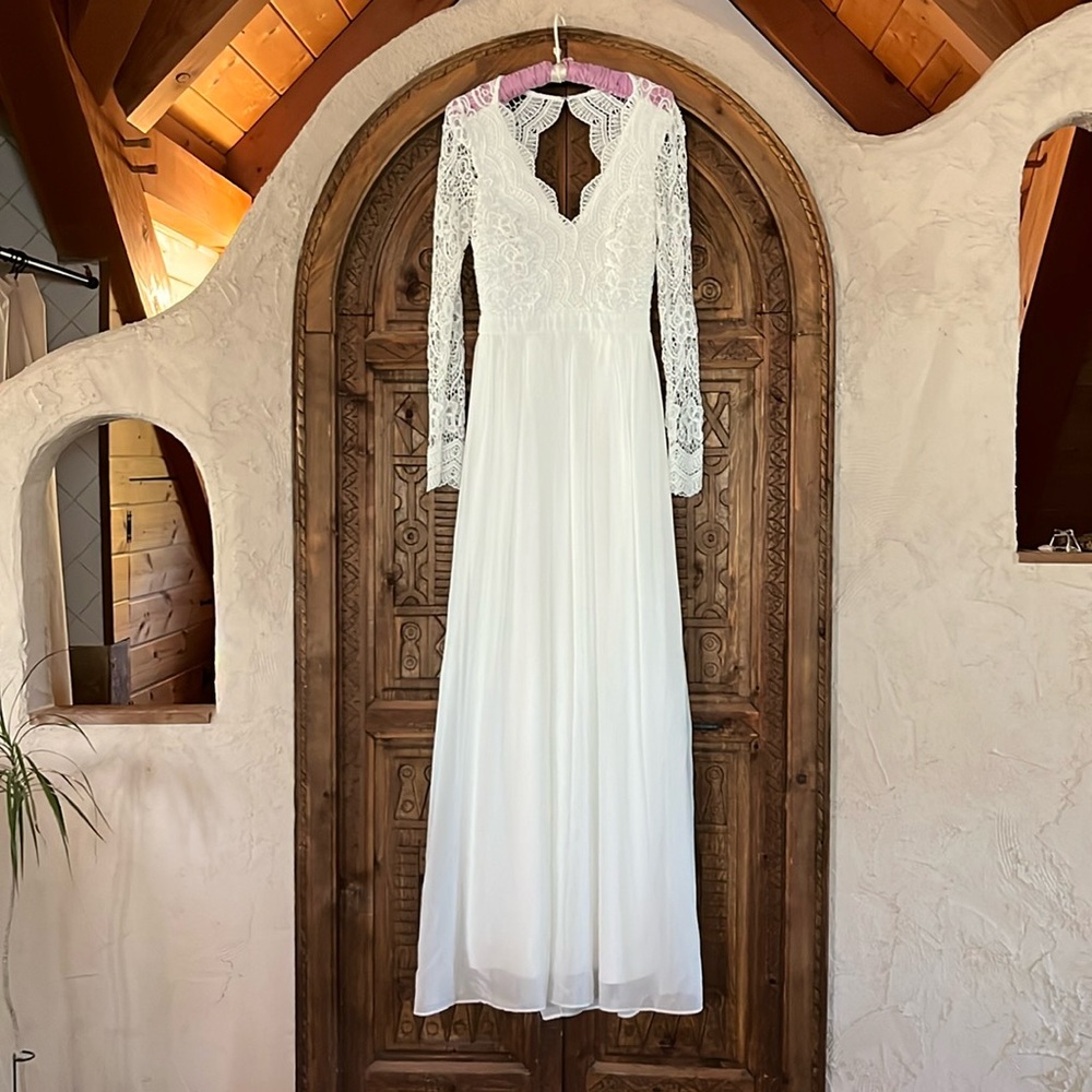 Lulus White Crochet Wedding Dress